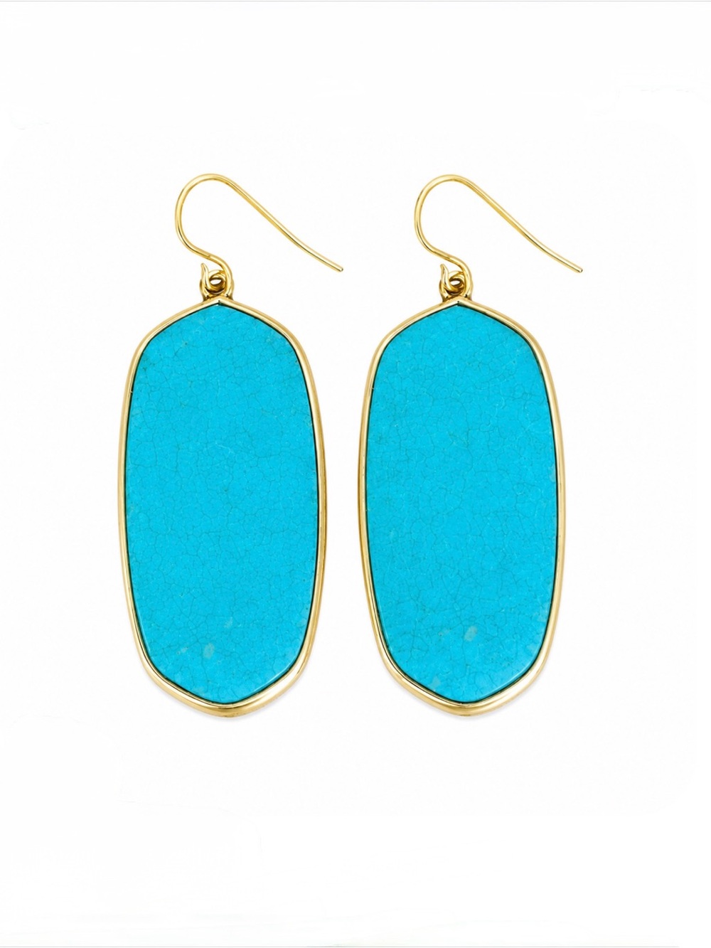Kate Spade Gold-Trim Turquoise Teardrop Dangle Earrings